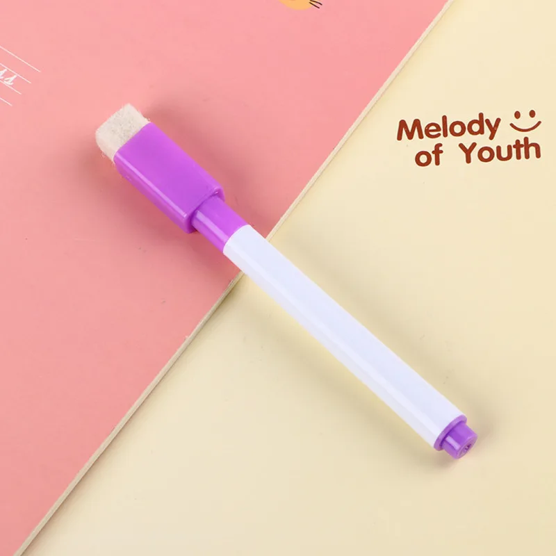8 ชิ้น Lytwtw's ปากกาไวท์บอร์ดสร้างสรรค์พร้อมแปรงน้ําขนาดเล็ก Erasable ปากกาอุปกรณ์สํานักงานโรงเรียนสีขาว Board Marker