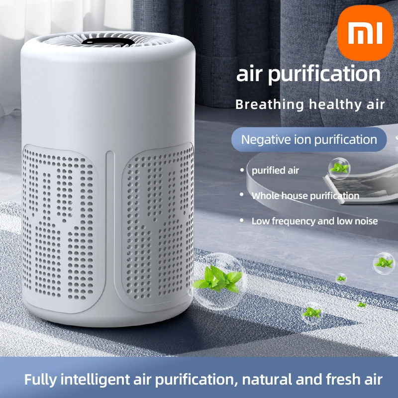 Мини-настольный очиститель воздуха Xiaomi HEPA-фильтр с технологией отрицательных ионов устраняет запахи формальдегида, частицы дыма и пыли
