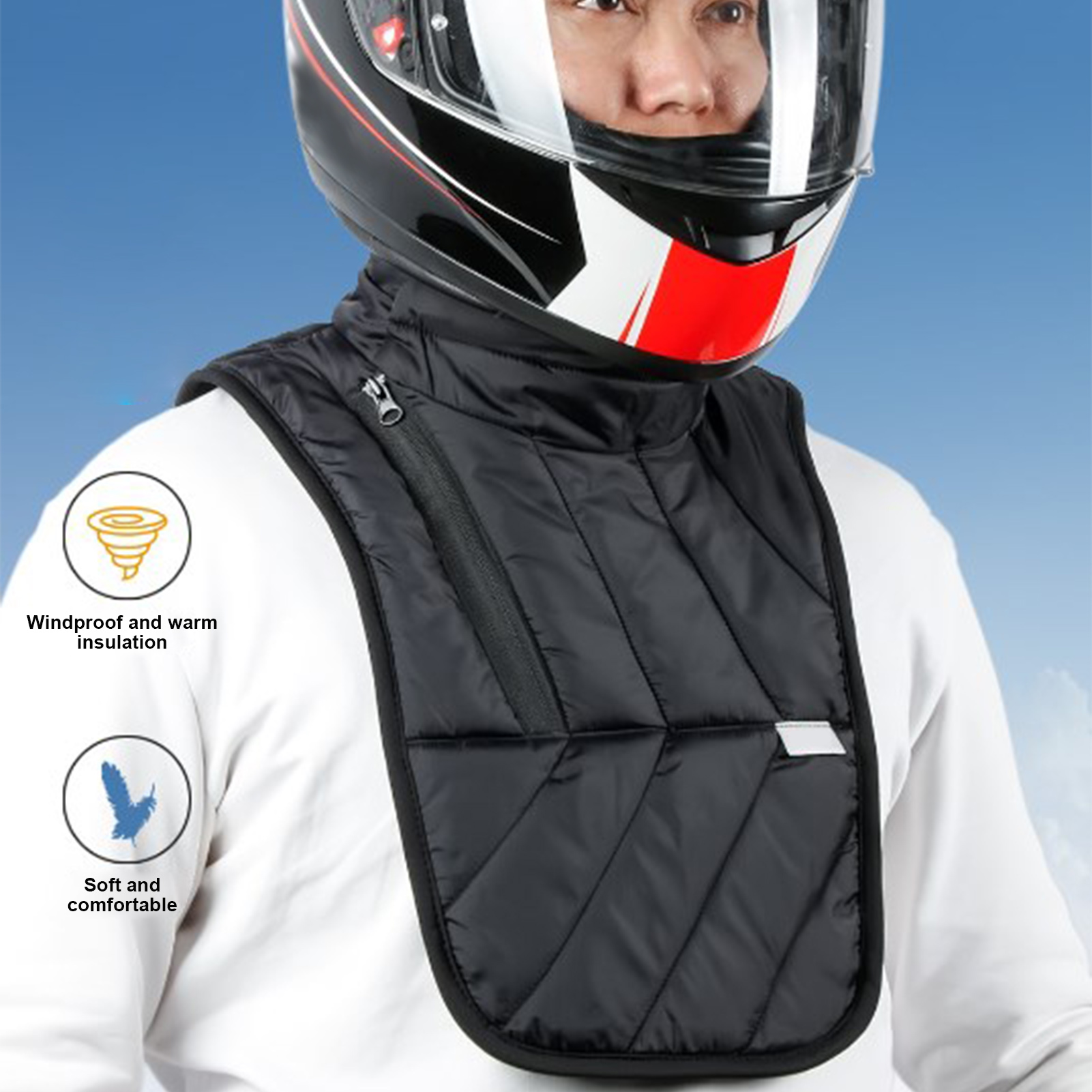 Bufanda de cuello cálida para mantener el invierno, Protector de pecho y cuello para motociclista, bufanda más cálida a prueba de viento, Baberos, Collar térmico para motocicleta