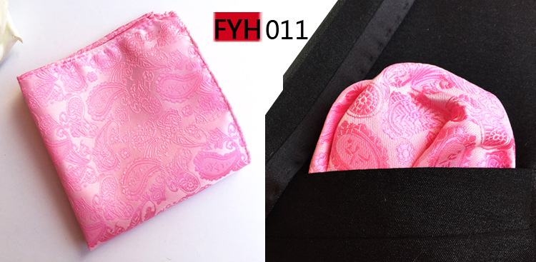 ผ้าเช็ดหน้าลาย Paisley แบบคลาสสิกสำหรับผู้ชายงานเลี้ยงธุรกิจสำนักงานอุปกรณ์ของขวัญงานแต่งงานสีชมพูสีเหลืองกระเป๋าสี่เหลี่ยม
