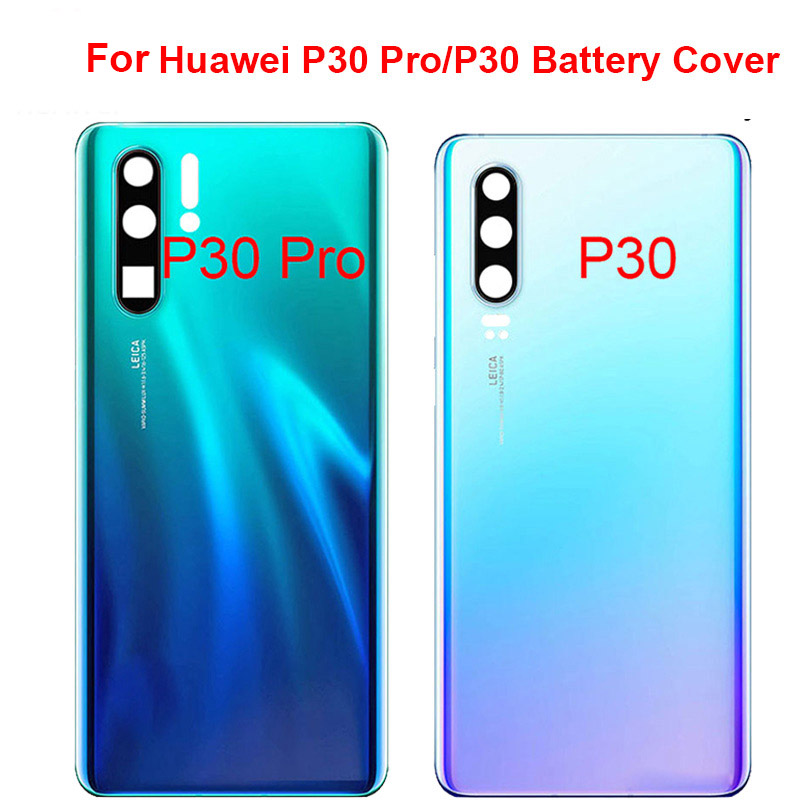 Cubierta de cristal para batería de Huawei P30 Pro, carcasa de puerta trasera, carcasa trasera de repuesto para Huawei P30, cubierta de batería con lente de cámara
