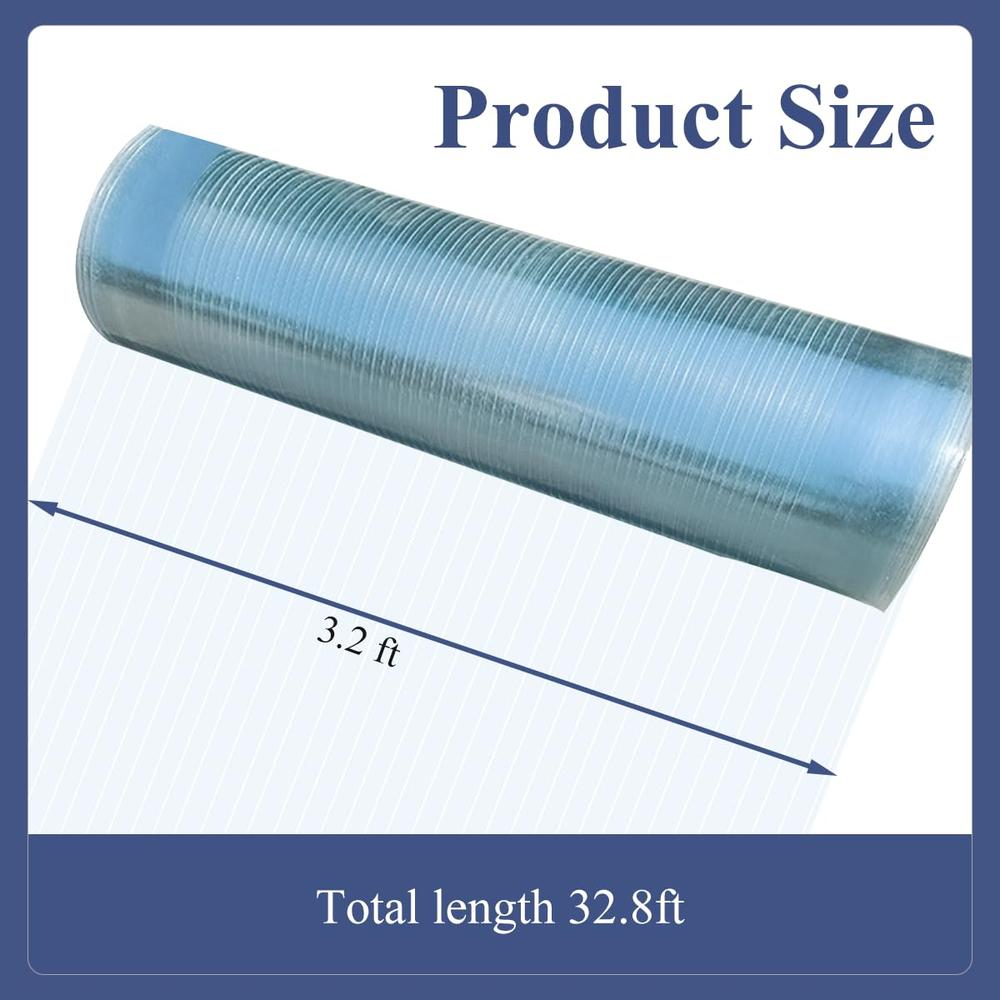 UV Resistant Polycarbonate Greenhouse Panels 32.8Ft x 3.28Ft Cover,Insulated Transparent Roof Easy Installation Long-Lasting