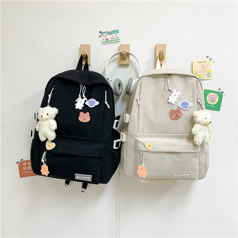 New Harajuku School Bag Student Large Capacity School Bag Fresh Trend Backpack Fan Workwear Style Backpack