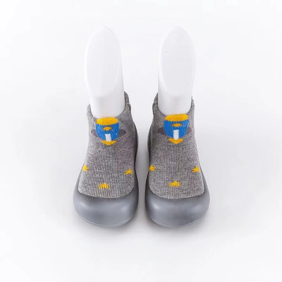 น่ารักและสบายผ้าฝ้ายทารกแรกเกิด First Walkers ถุงเท้าเด็ก Soft-Soled รองเท้าสบายๆในร่ม Breathable และ Non-SLIP รองเท้าเด็ก