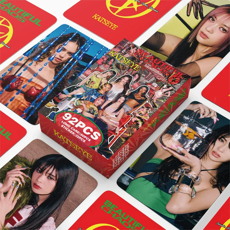 92PCS KATSEYE BEAUTIFUL CHAOS Album LOMO Cards Set - Manon Daniela Lara Holographic Photocard with Stickers