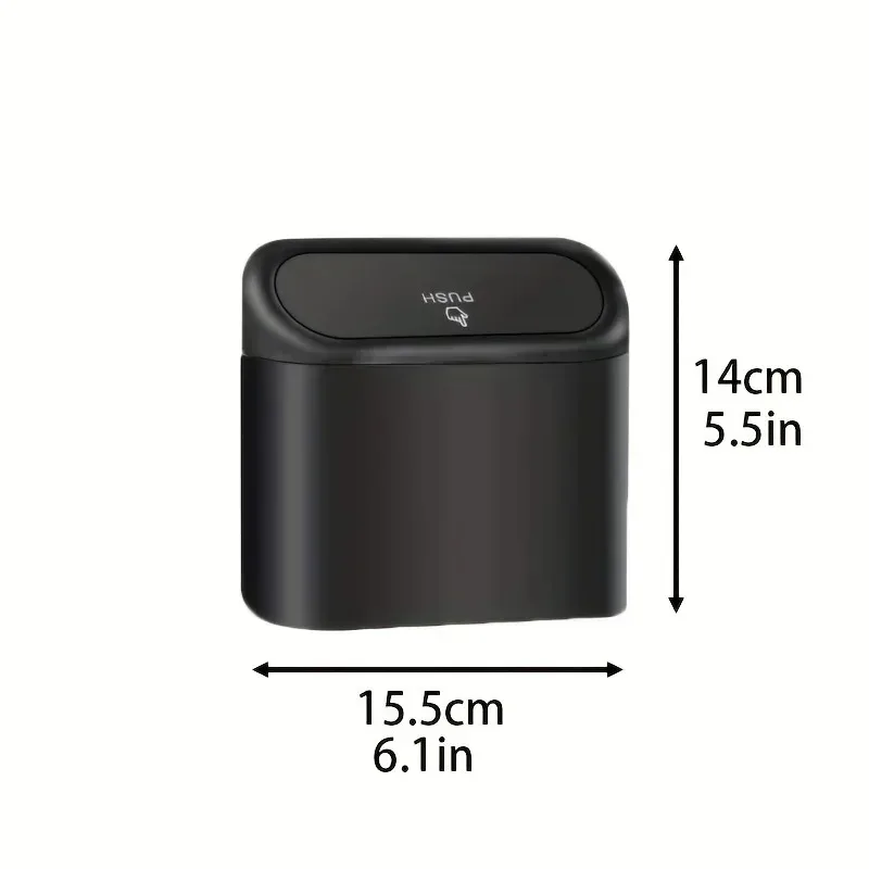Mini cubo de basura para coche a prueba de fugas con tapa, incluye bolsas desechables de 60/300 para gestión de residuos interiores de vehículos, 1 ud.