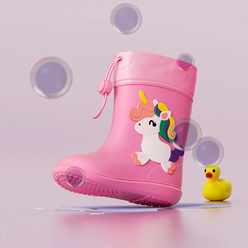 Crianças menina menino botas de chuva à prova dwaterproof água da criança botas de chuva sapatos infantis botas de borracha crianças bebê dos desenhos animados dinossauro sapatos de água botas