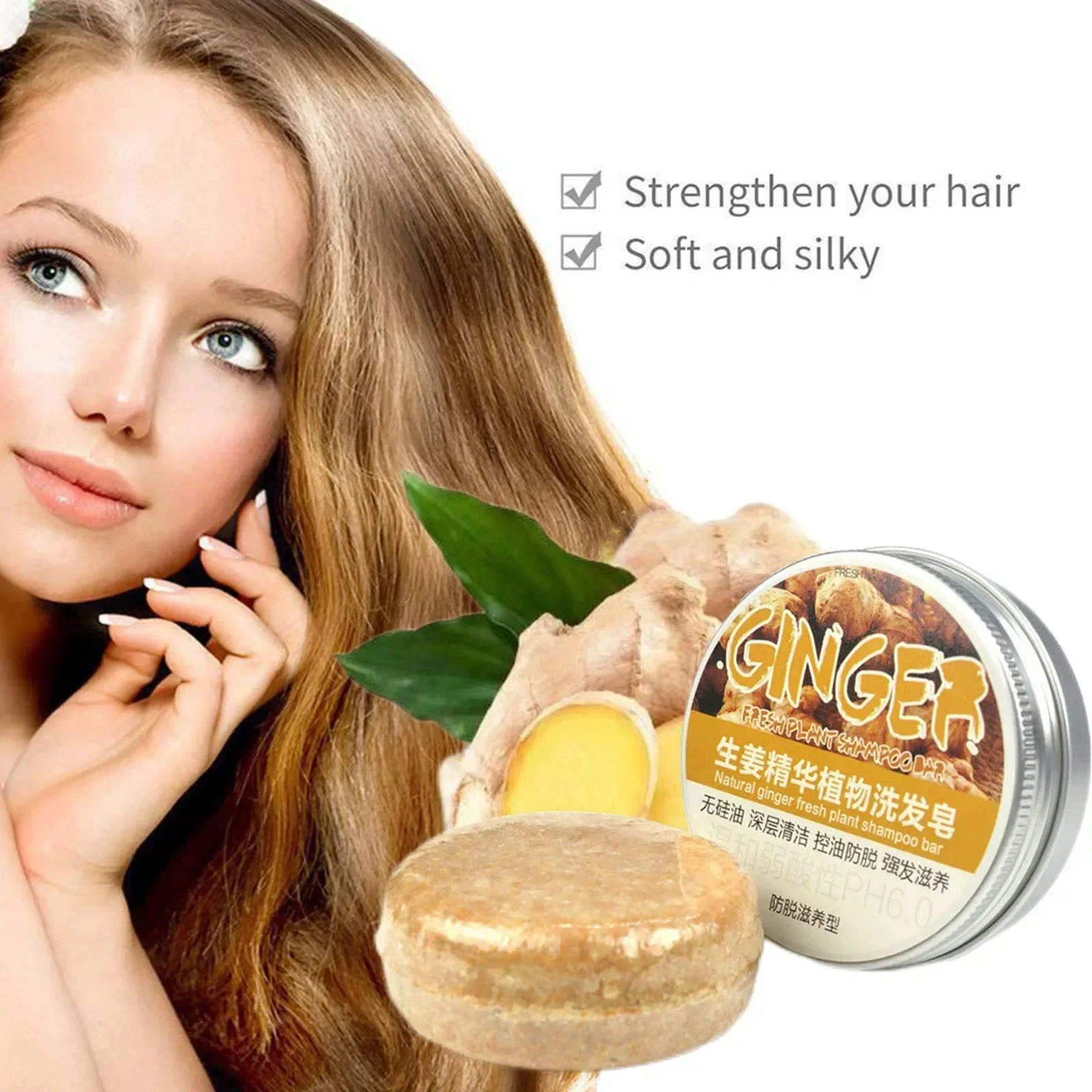 Gengibre polygonum sabão shampoo sabão processado a frio shampoo de cabelo barra planta pura shampoo de cabelo cuidados com o cabelo
