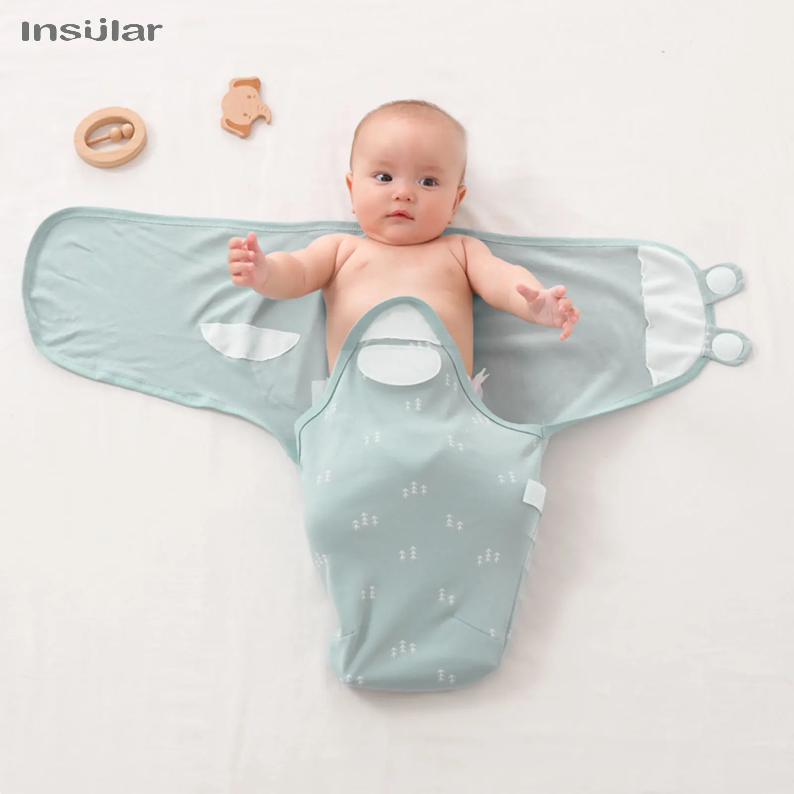 INSULAR New Baby Sleeping Bag neonato Swaddle Up busta Cocoon Wrap Swaddle Soft 100% Cotton Sleep coperta coperte per bambini