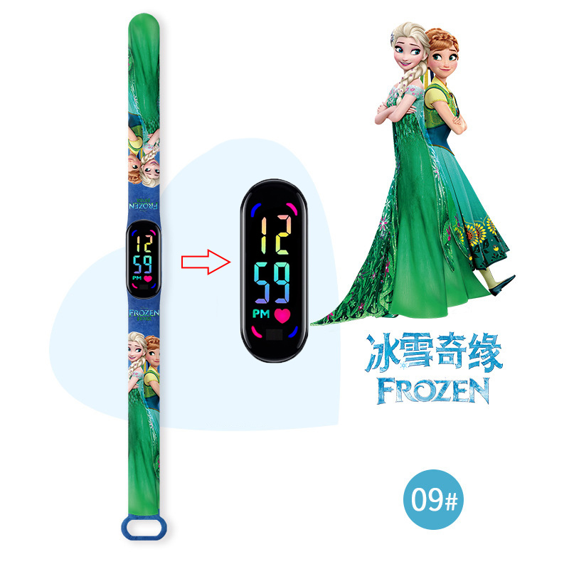 Disney congelado crianças relógios meninas pulseira de silicone luz colorida luminosa crianças relógio de quartzo à prova dwaterproof água reloj infanti