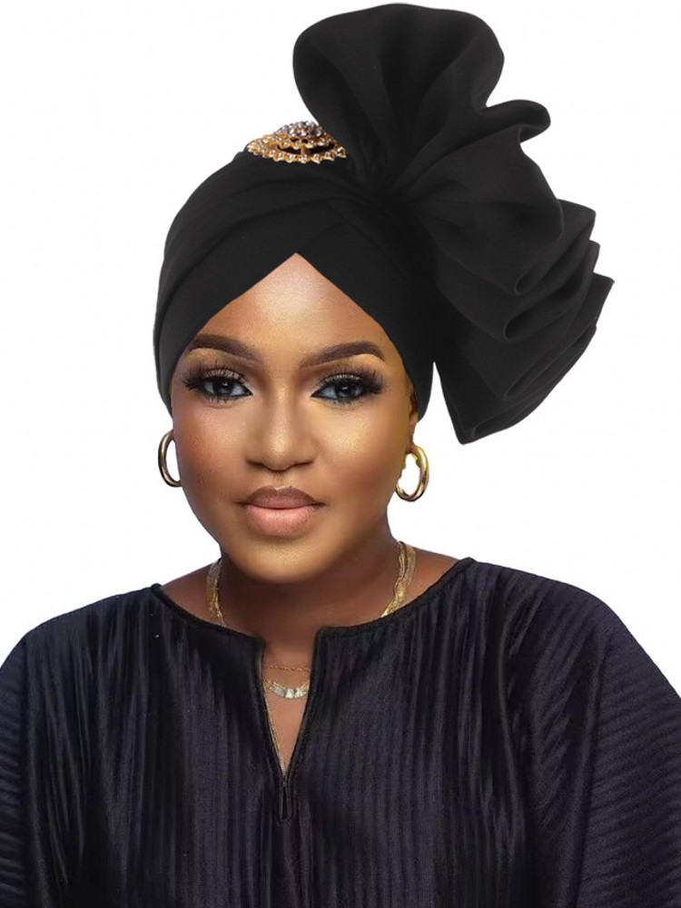 아프리카 레이디 헤드 랩 여성용 매듭 터번 모자 나이지리아 원시 실크 Autogele Headtie 파티 모자를 쓰고 있죠 웨딩 자동 Geles Turbante