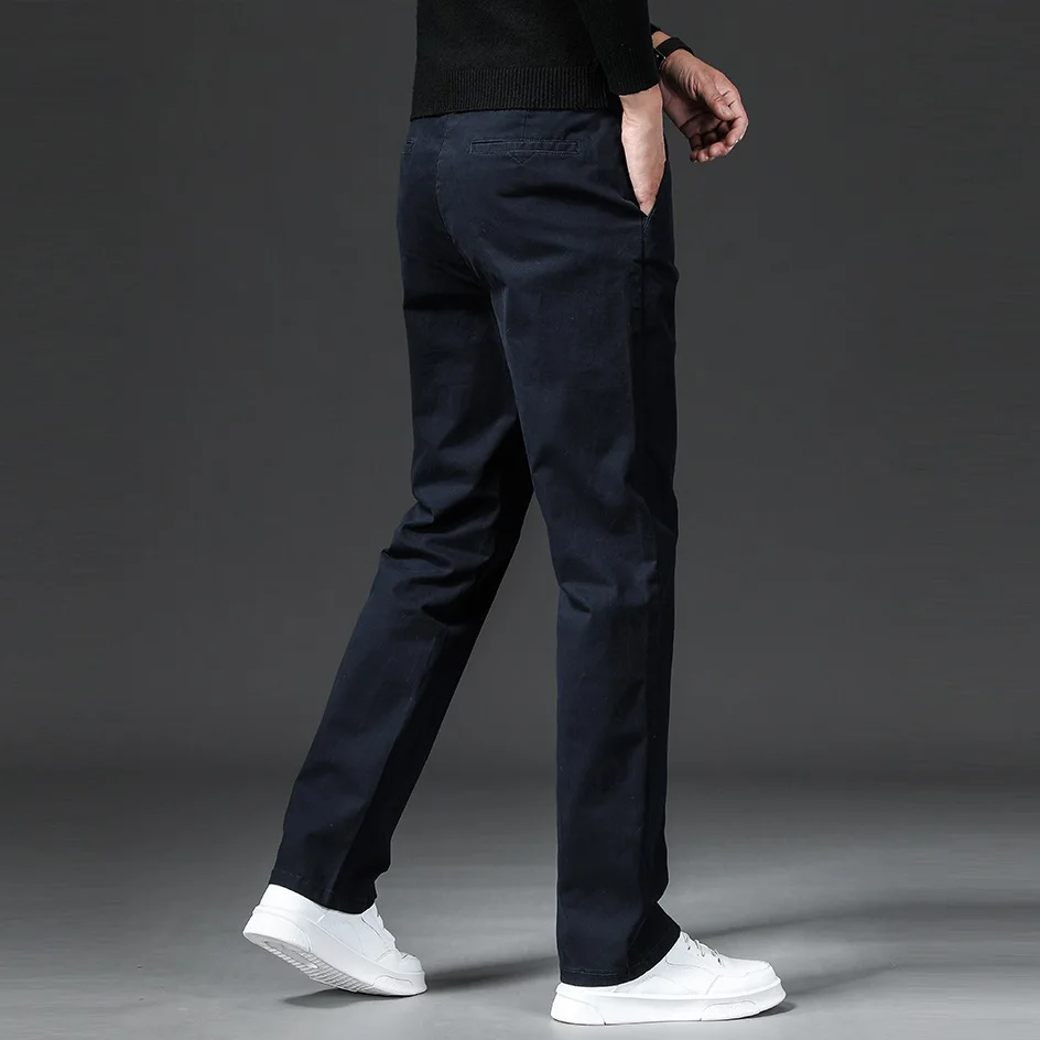 Neu im Frühjahr Freizeithose Herren Straight Fit Baumwolle Stretch Chino Hose Herren Formelle Arbeit Business Kleid Khaki Mode Regulär