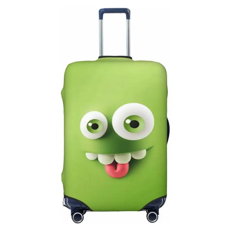 Expressão engraçada grosso elástico bagagem capa protetora com zíper terno para saco mala cobre carrinho capa de viagem