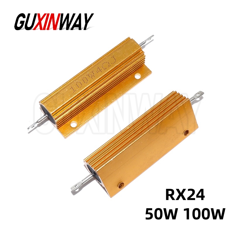 1 шт. RX24 50 Вт 100 Вт алюминиевый мощный металлический корпус резистор с проволочной обмоткой 0,01R ~ 100 К 1 4 6 8 10 20 200 500 1 К 10 К Ом