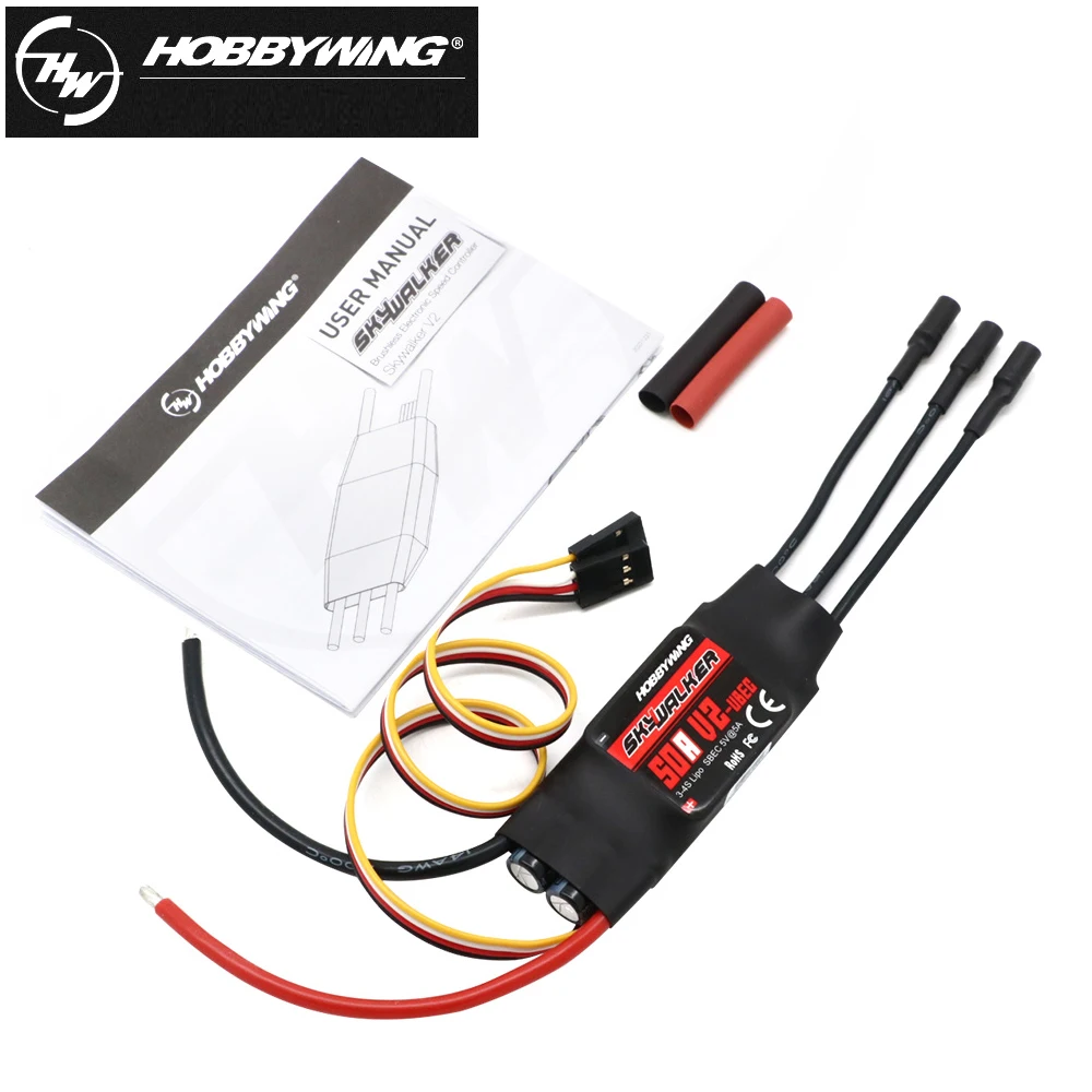 Hobbywing Skywalker 15A/30A/40A/50A/60A/80A/100A V2 controlador de velocidad ESC con UBEC para RC FPV Quadcopter aviones helicóptero