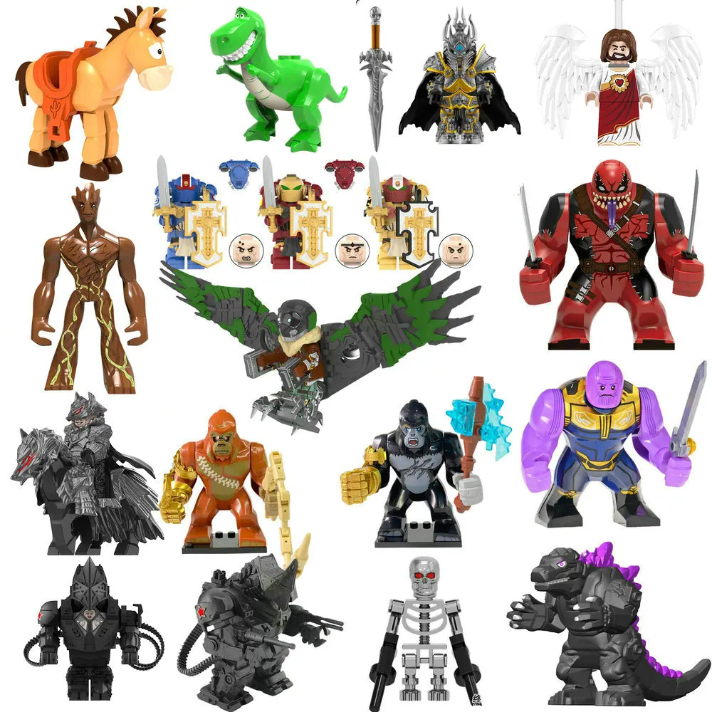 Figura de Anime para niños de 4cm, bloques de construcción de héroe, regalo para niños, juguete de ensamblaje, modelo Mini películas, personajes, figuras de ladrillos