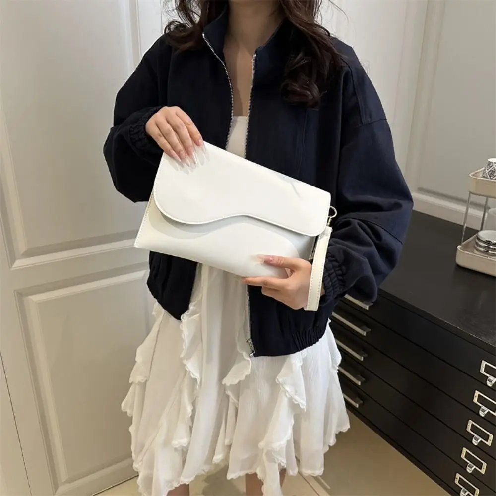 Simple Solid Color File Tote Bag PU Leather Business Briefcase Casual Office Document Handbag Travel