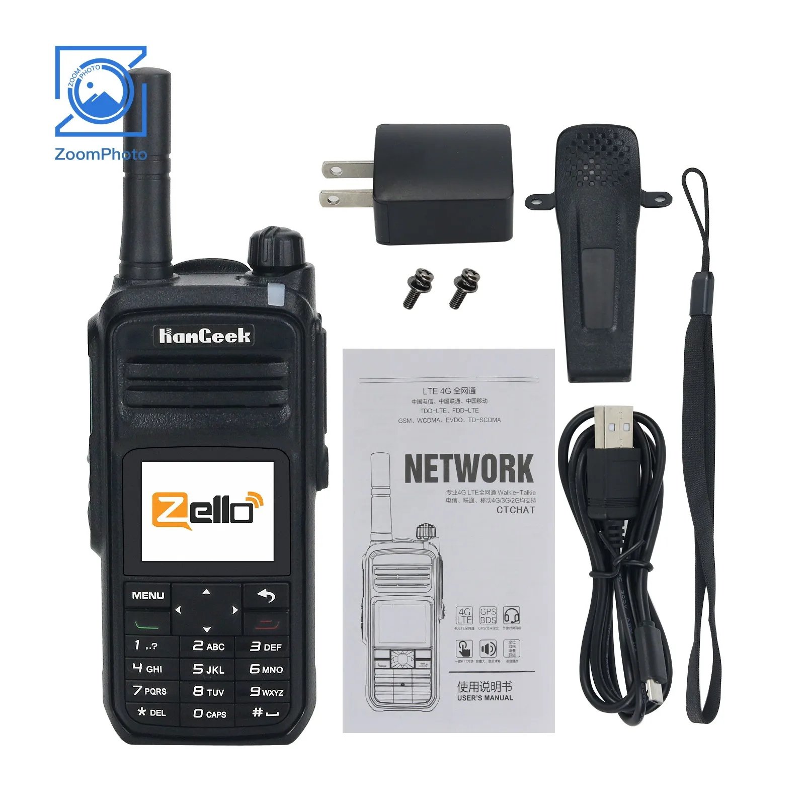 Hamgeek q168 4g poc radio 5000km gps walkie talkie wifi bluetooth handheld transceiver für zello
