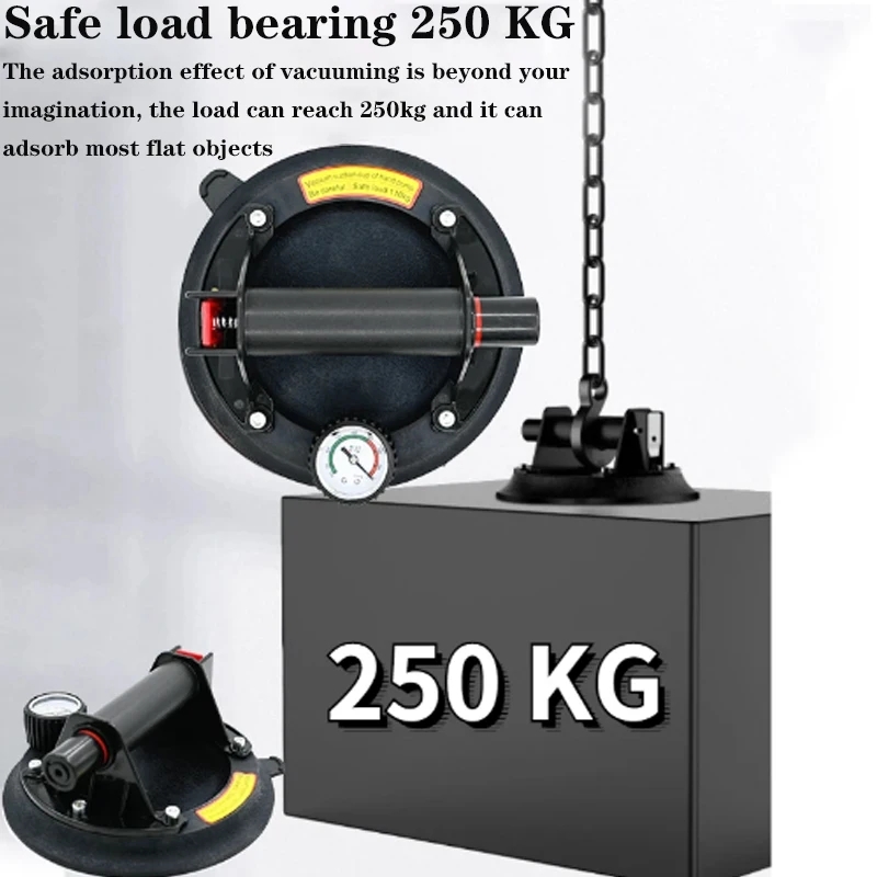 Ventouse sous vide 250 Kg, capacité de transport, ventouse sous vide de 8 pouces, levage robuste pour carreaux de granit et verre, levage manuel