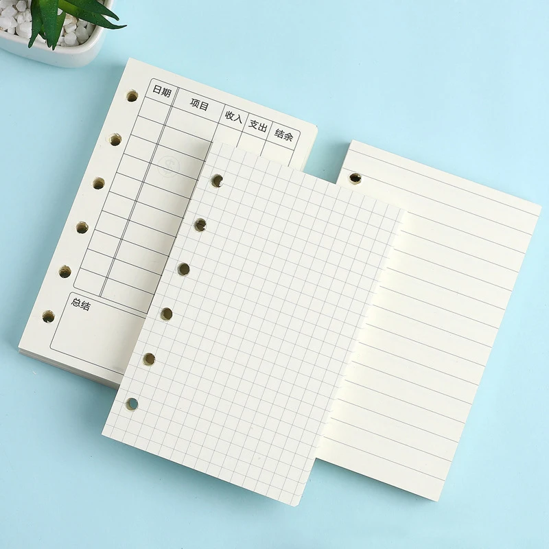 A7 6-hole Loose-leaf Notebook Refill Paper A7 Handbook Inner Page Cute Notebook Loose-leaf Paper Mini Notebooks and Journals