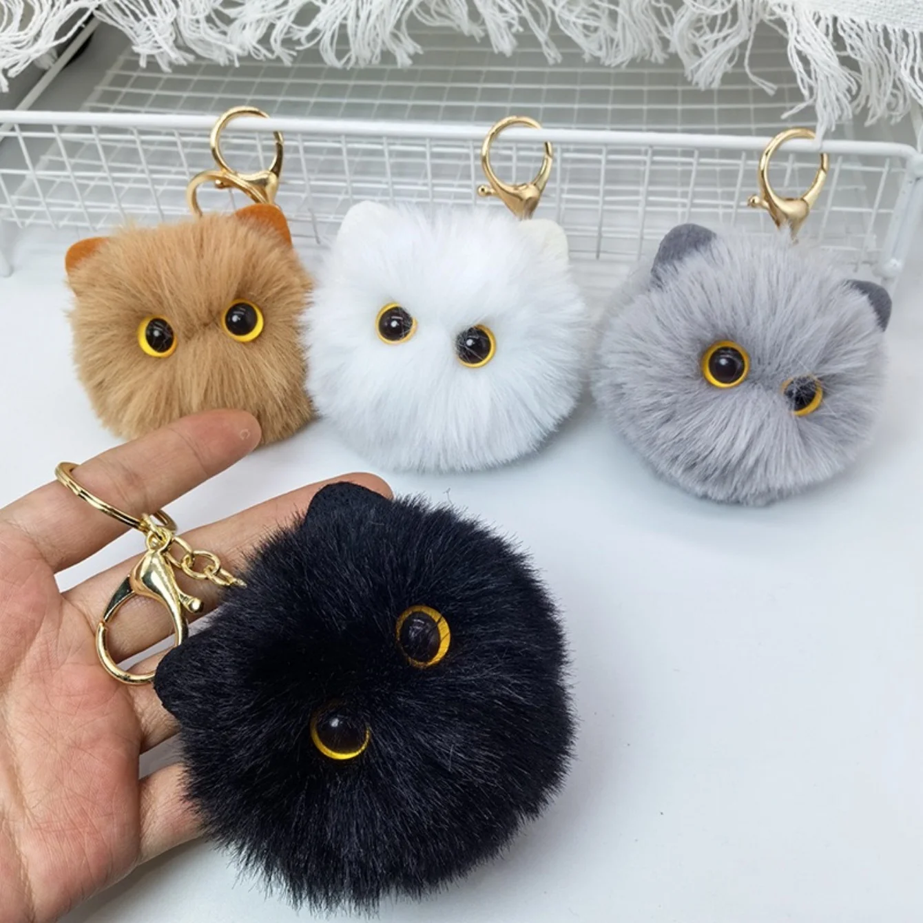ตุ๊กตาแมวน่ารักพวงกุญแจการ์ตูนตุ๊กตาของเล่นจี้ Keyring สําหรับหญิงสาวกระเป๋าเครื่องประดับ Key CHAIN เด็กของขวัญอุปกรณ์เสริม