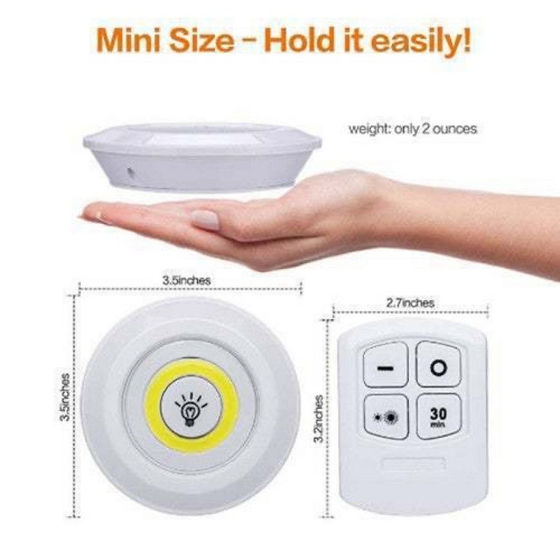 LED Wardrobe Light COB 5W Adjustable Remote Control Push Button Showcase Lamp For Stairs Kitchen Bathroom Wardrobe Night Light