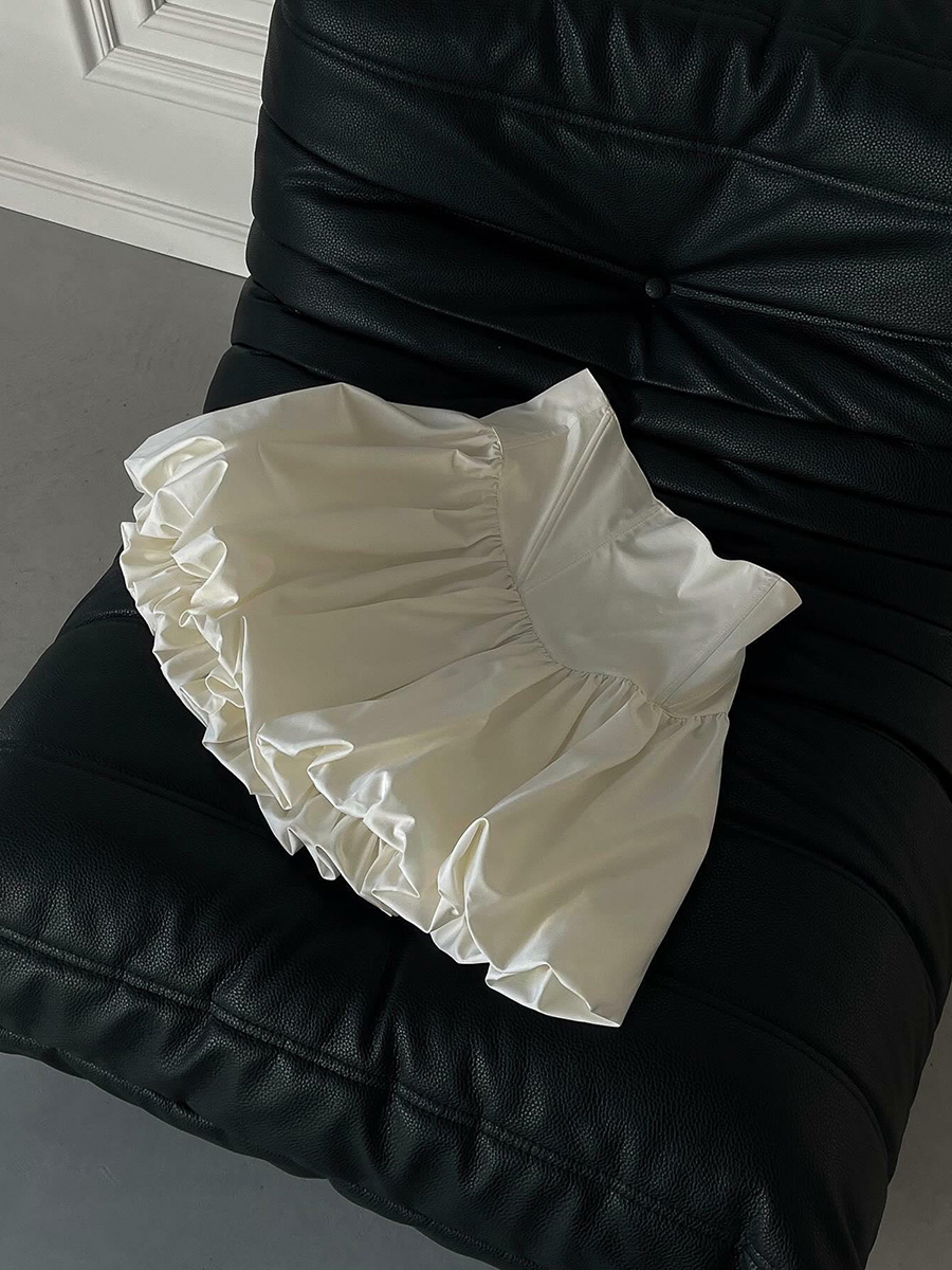 Vrouwen Zomer Bubble Rok Leuke Hoge Taille Effen Kleur Babydoll Puffy Mini Rokken voor Strand Vakantie Club Streetwear Esthetische