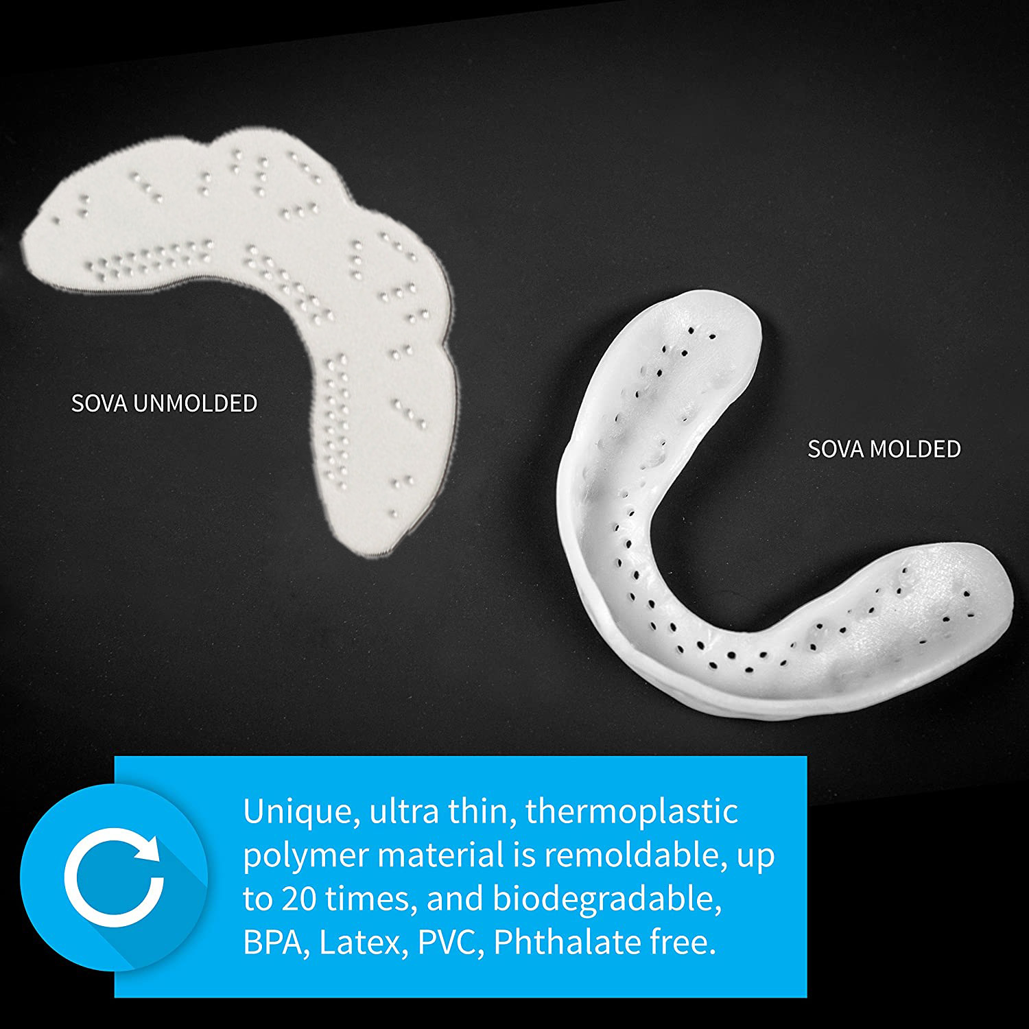แผ่นกันปาก EVA เกรดอาหารสำหรับกัดฟันและฟันในเวลากลางคืนเหมาะสำหรับการนอนหลับตอนกลางคืนเฉพาะผู้ใหญ่และเด็ก