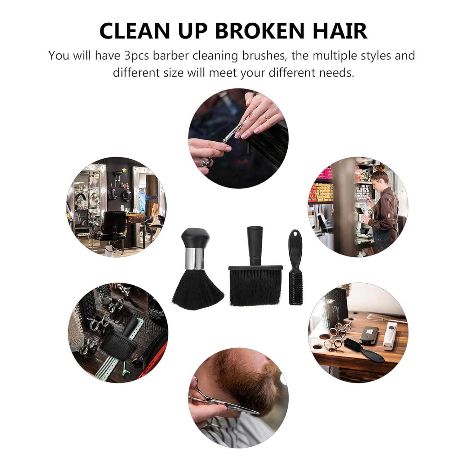 2/3 ピースネック集塵機ヘアクリーニングブラシ美容師ネック集塵機美容師サロンブレードクリーンブラシツール