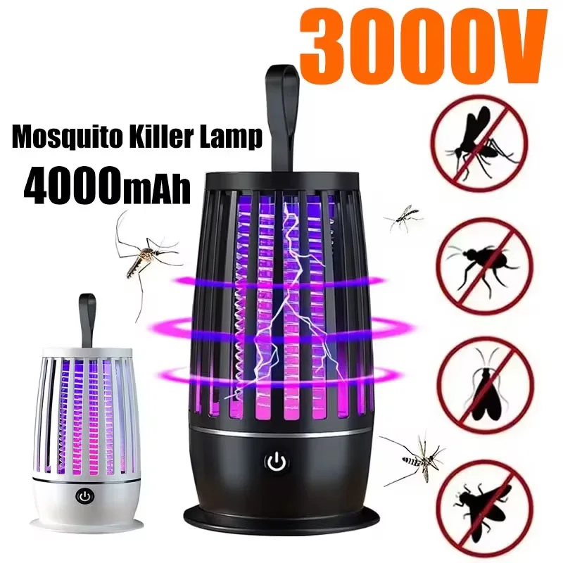 Lámpara repelente antimosquitos, trampa eléctrica recargable para moscas, mata insectos, lámparas antimosquitos físicas silenciosas para exteriores