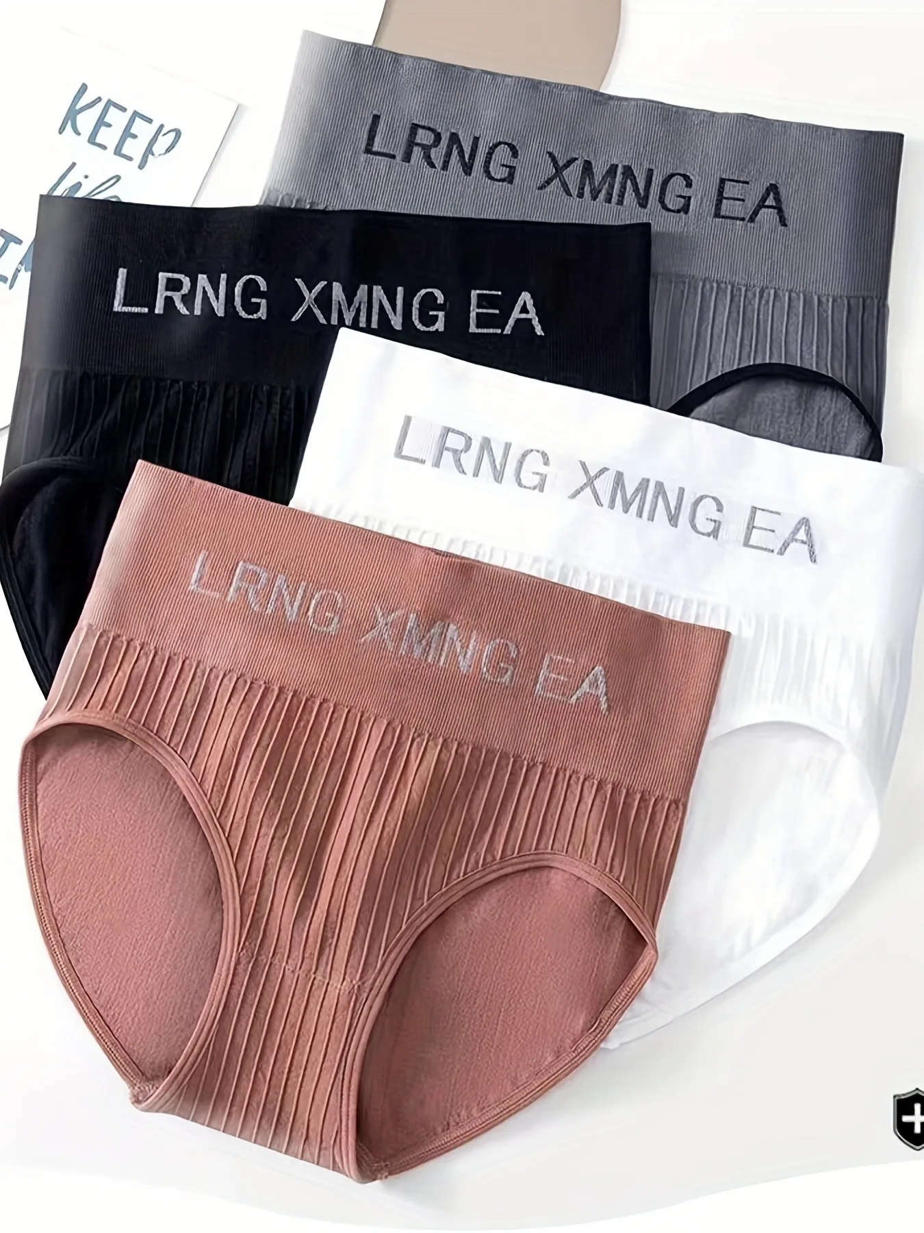 5 pçs carta impressão briefs confortável respirável cintura alta íntima calcinha lingerie feminina