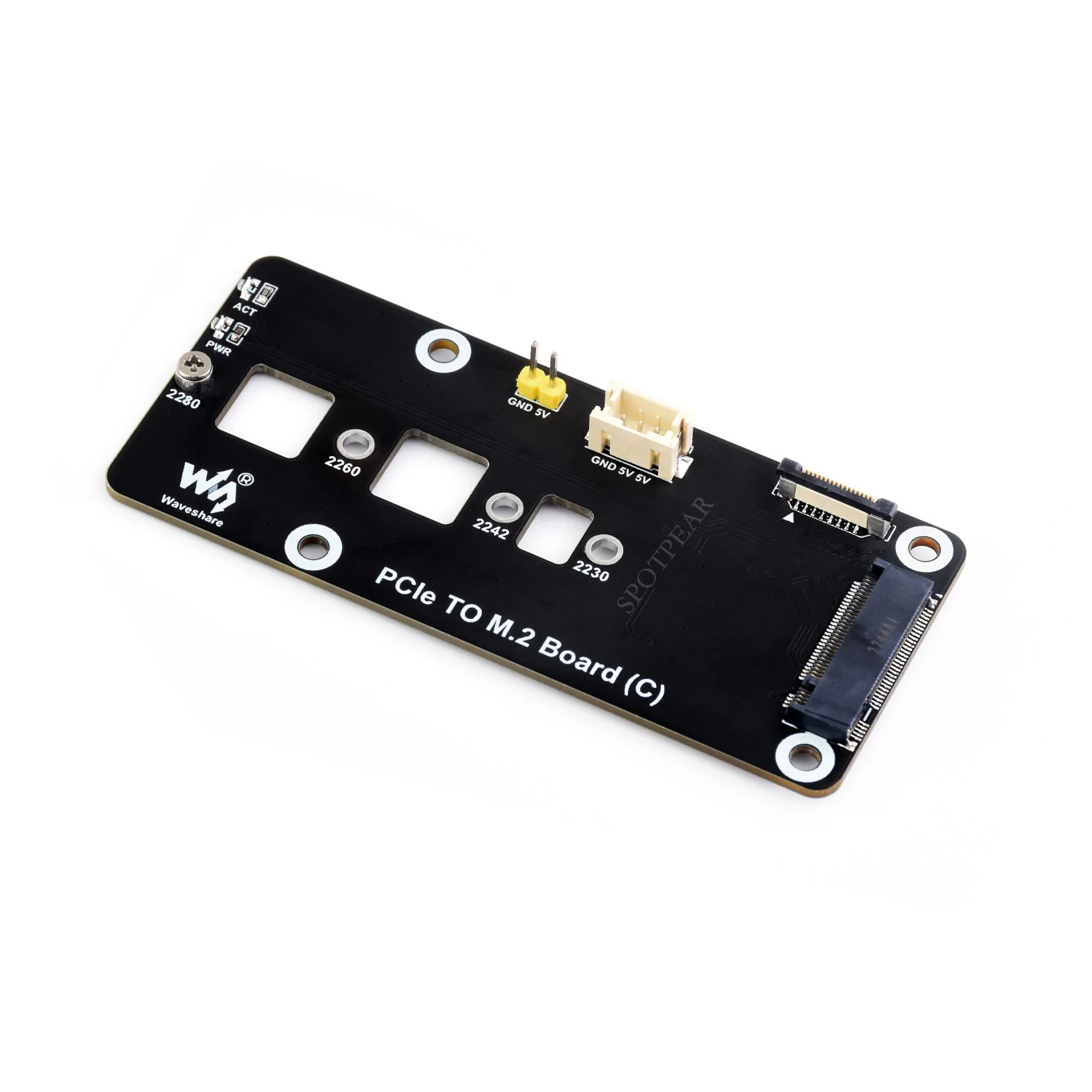 Плата адаптера Raspberry Pi5 PCIe — M.2 NVMe SSD C HAT Pi5-PCIe-2280-2242-2230 для Pi 5