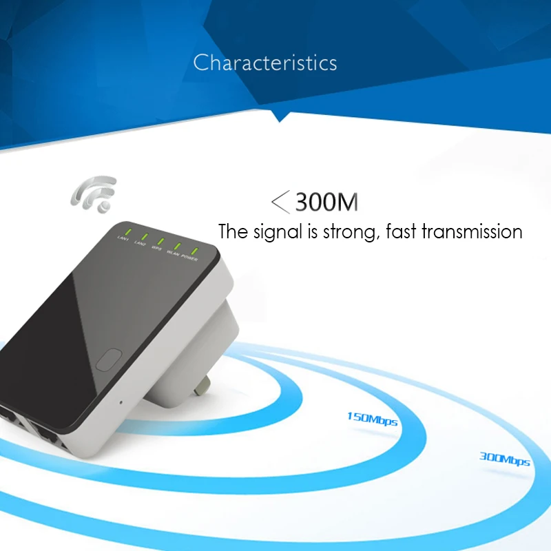 VONETS WR02 Mini 300Mbps enrutador de red WiFi inalámbrico repetidor amplificador extensor de rango de señal enchufe UE/EE. UU./Reino Unido
