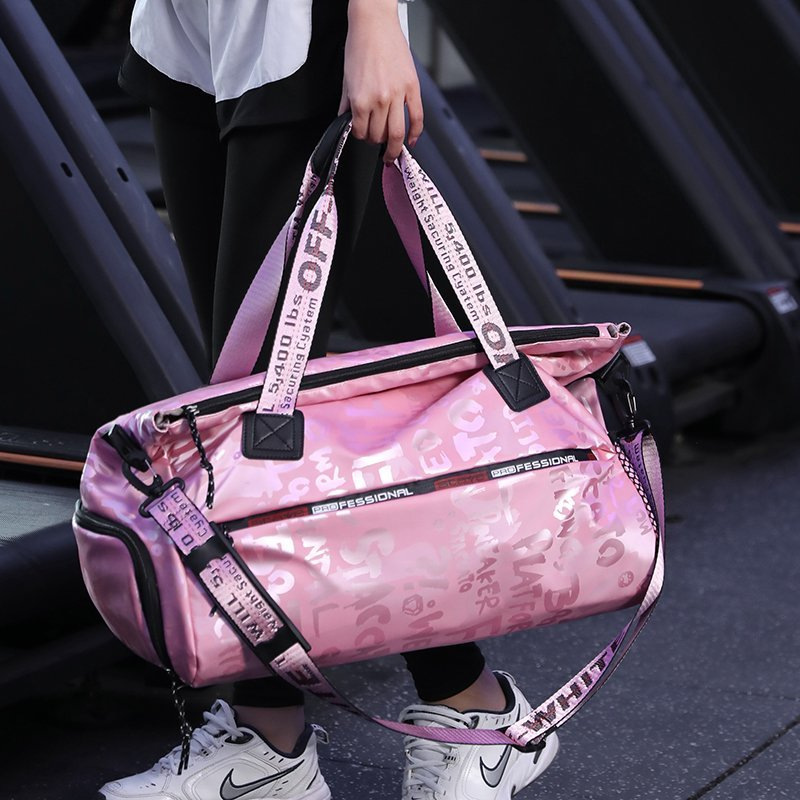 Bolsas de gimnasio para mujer, bolso de viaje de gran capacidad, separación de ropa seca y húmeda, bolsa deportiva para Fitness, bolsa portátil de almacenamiento de nailon impermeable