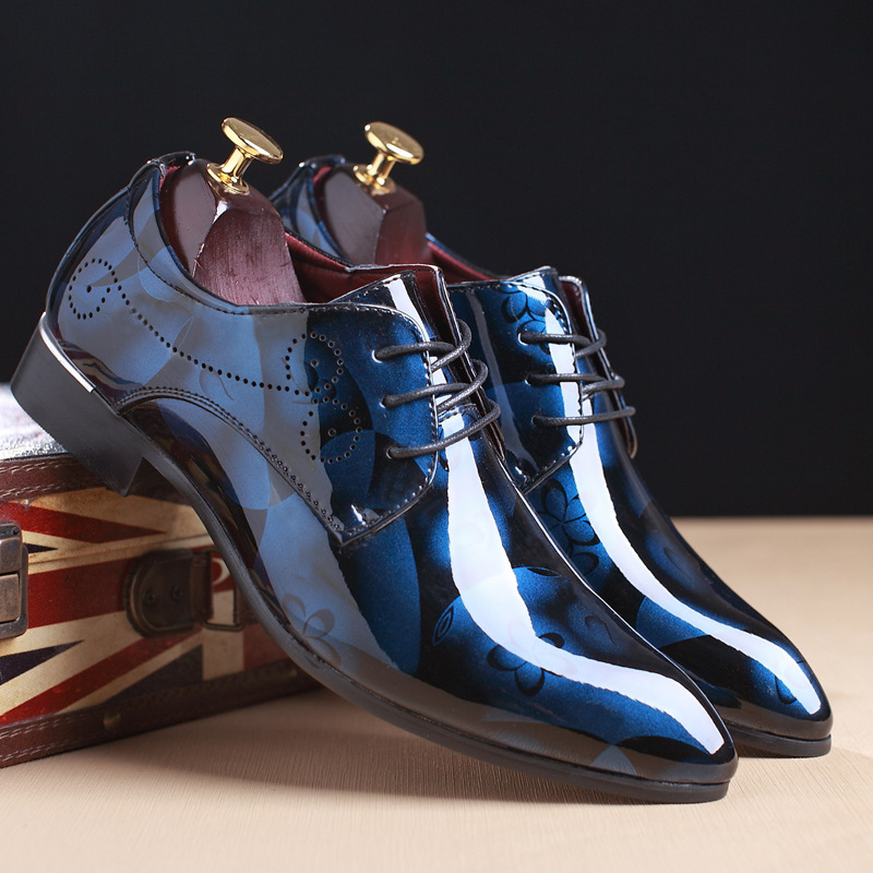 Zapatos Oxford de lujo para hombre, zapatos de vestir con patrón Floral Retro, planos con cordones, de alta calidad, para negocios, fiesta y boda