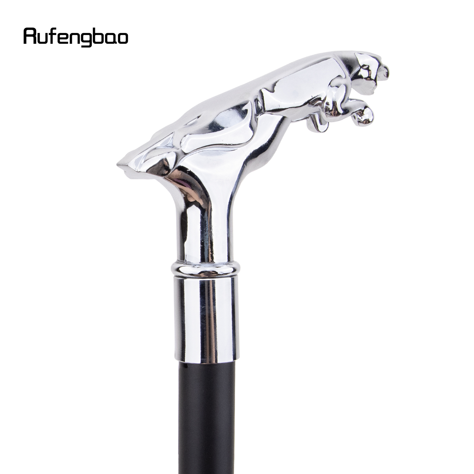 Silber Luxus Leopard Griff Gehstock mit versteckten Platte Selbstverteidigung Mode Rohr Cosplay Crosier Stick 93cm