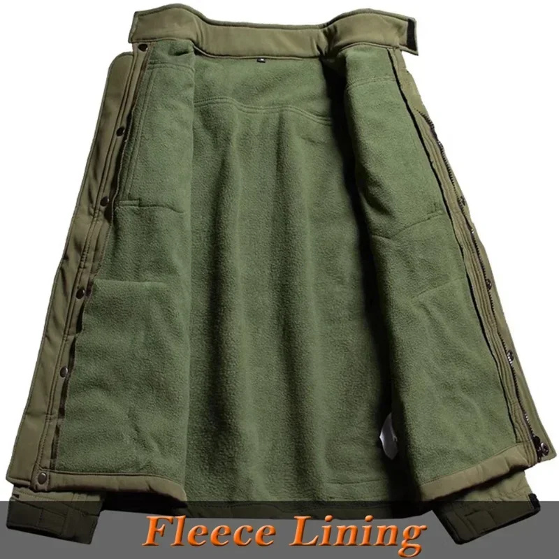 Chaqueta táctica Shark de concha suave para hombre, forro polar, impermeable, cálida, abrigo de combate al aire libre con múltiples bolsillos, cortavientos