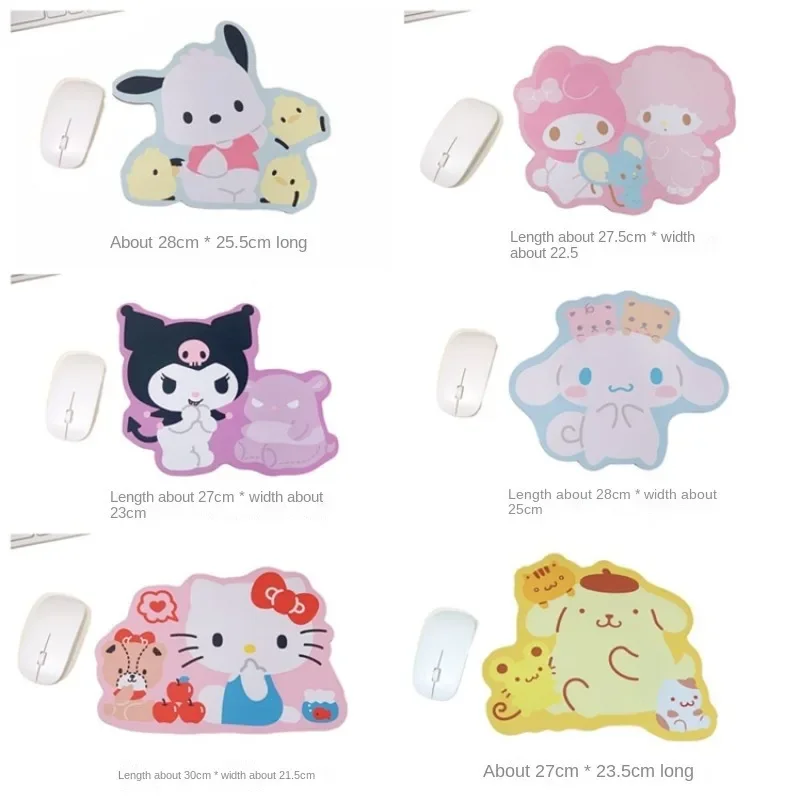 Kawaii Sanrio Kuromi Cinnamoroll Mouse Pads Computer Cute Irregular Melody Anti-Slip Desk Pad Computer Keyboard Pad Girls Gift