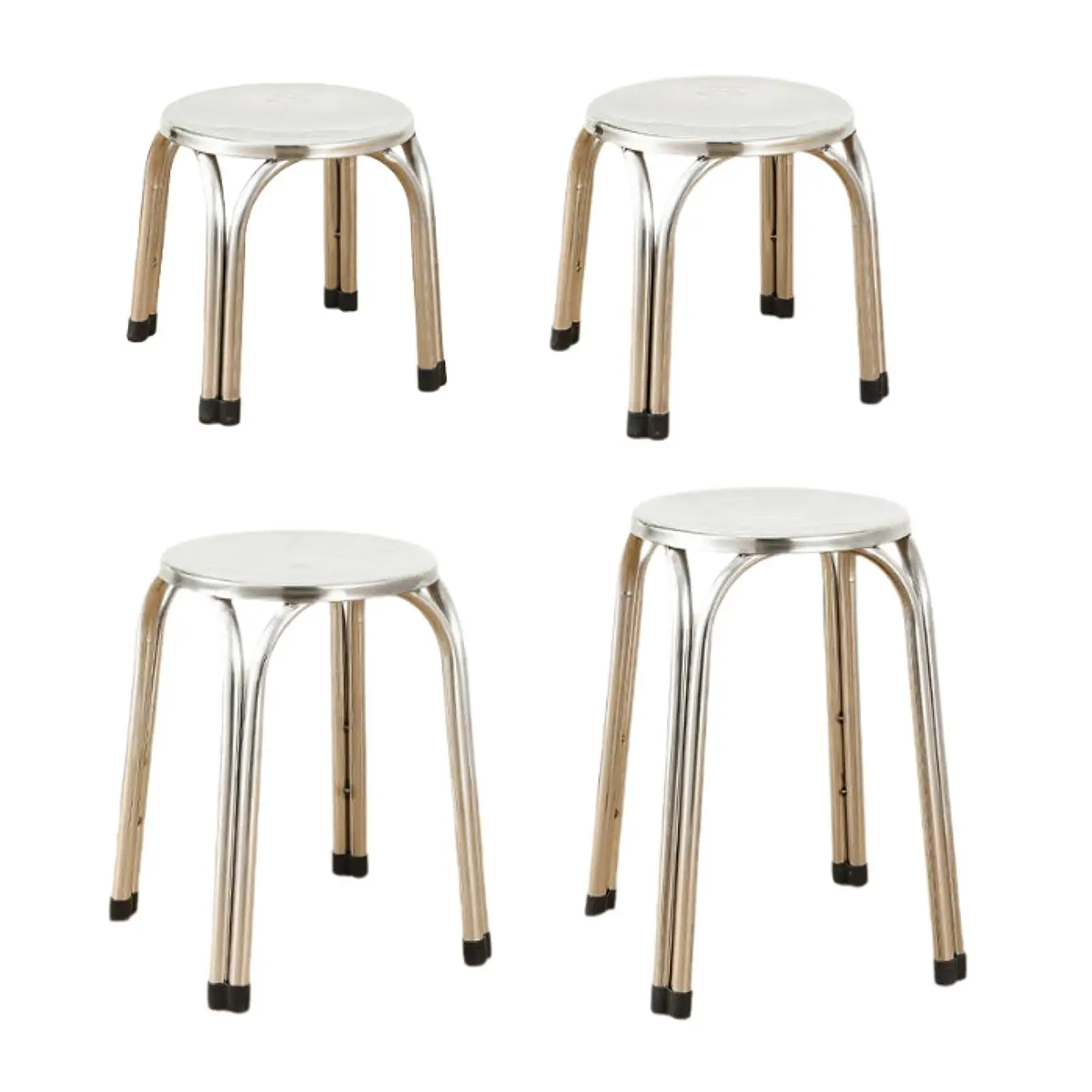 Banqueta empilhável redonda de aço inoxidável, antiderrapante, portátil, resistente, para sala de aula, móveis. para casa e sala de estar