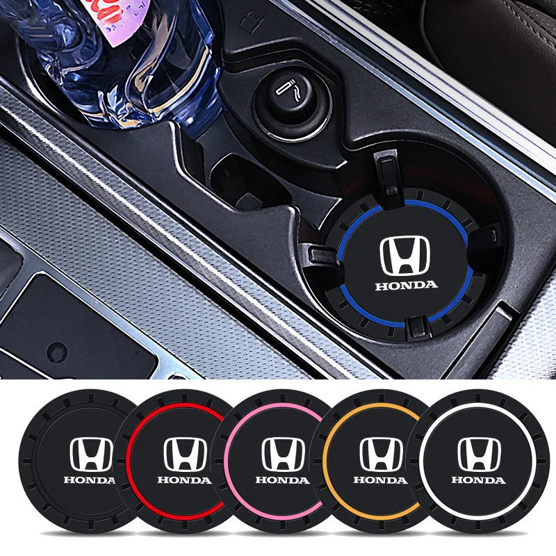 Posavasos de silicona para coche, 2 uds., ranuras para tazas de agua, alfombrilla antideslizante, almohadillas para bebidas para Honda Mugen Power Civic Accords CRV Hrv Jazz CBR VTEC VFR