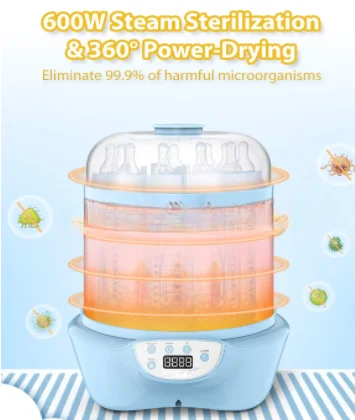 Botella de gran capacidad, esterilizador de leche caliente y secadora con Control LCD