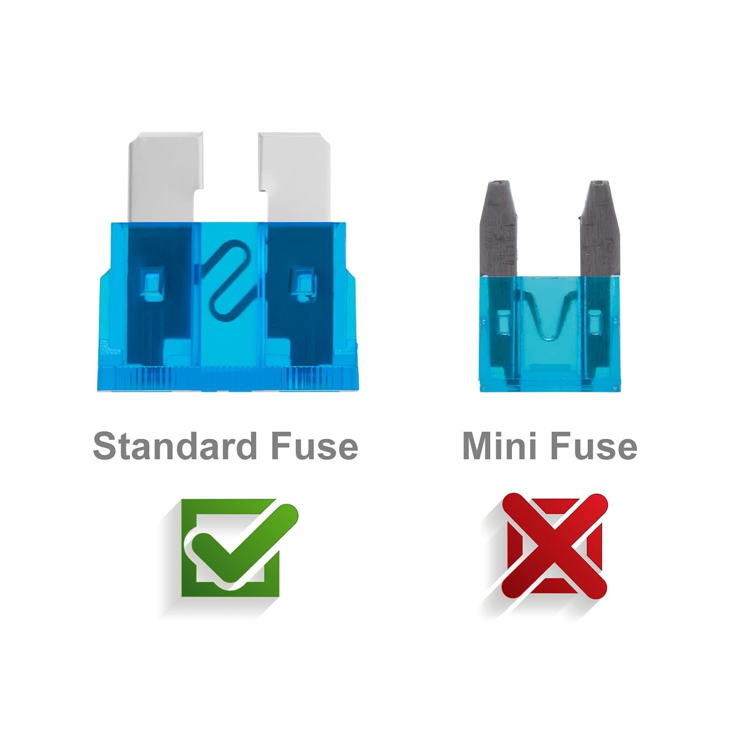 100-delige standaard zekeringen Kit Autozekeringen Assortiment Kit Standaardformaat Automotive Blade Fuse voor camper, auto, vrachtwagen, marine, boot