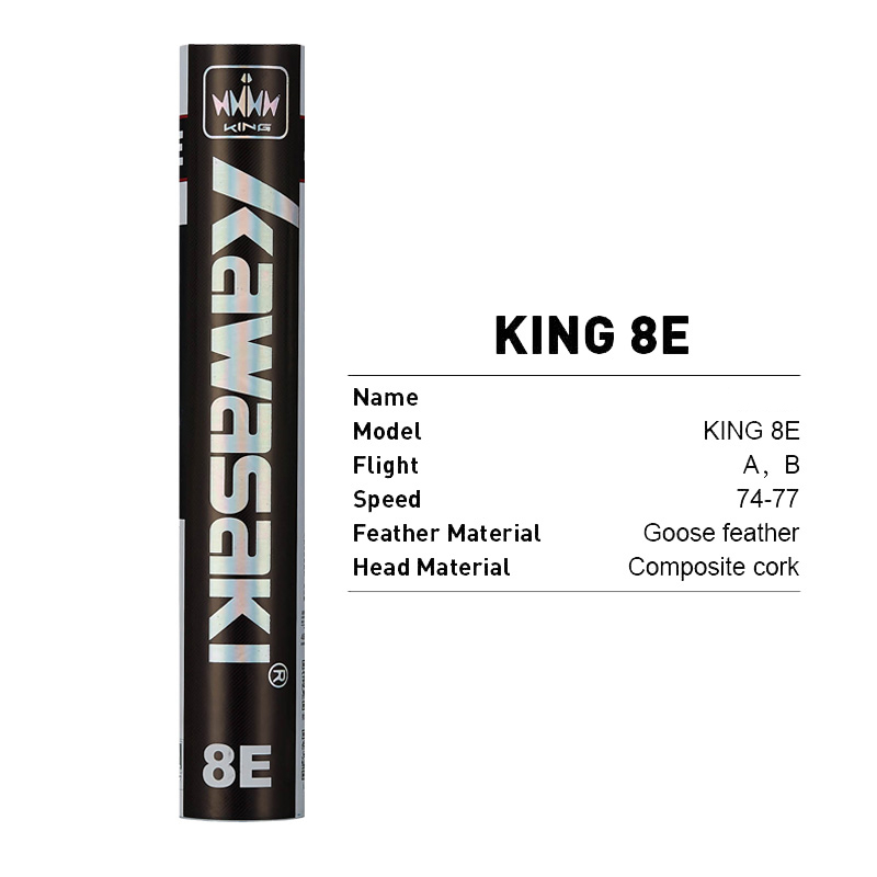 Kawasaki волан для бадминтона с перьями для клубов и тренировок KING 8E/10E мяч для бадминтона с гусиными перьями прочный волан для бадминтона