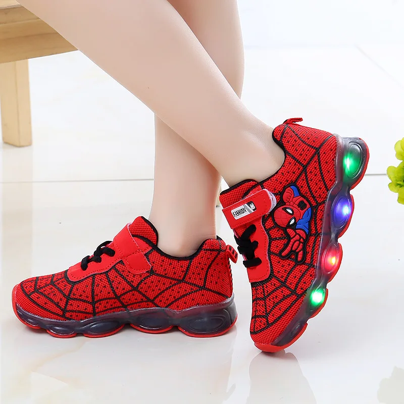 เด็กทารกการ์ตูน LED Luminous รองเท้าเด็กเรืองแสงรองเท้าผ้าใบสําหรับชายหญิงตาข่ายกีฬาเด็กวัยหัดเดินรองเท้า