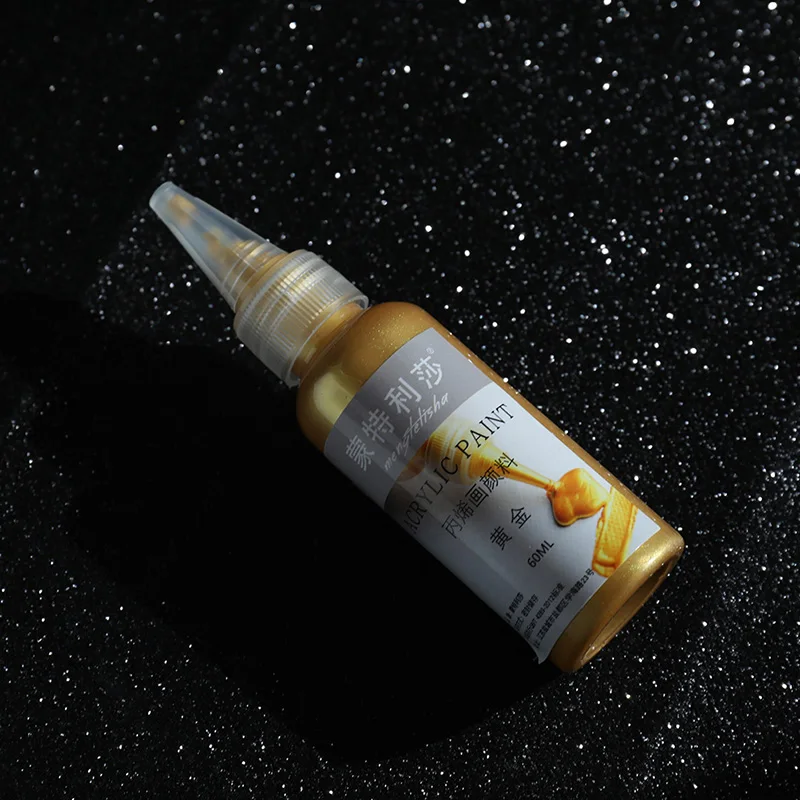골드 페인트 금속 아크릴 페인트, 퇴색되지 않는 방수, DIY 페인트 안료, 60ml