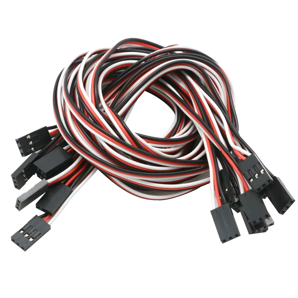 10 Chiếc 100Mm 150MM 200MM 300MM 500MM Servo Dây Nối Dài Đực Cho JR cắm Servo Nối Dài Đầu Dây Rút 10Cm