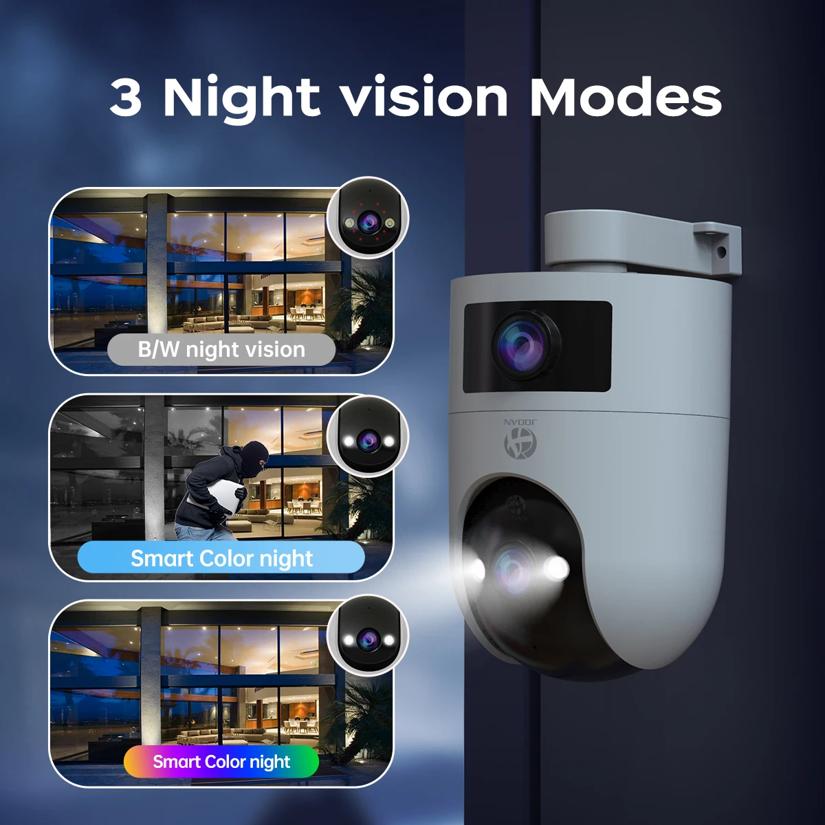 JOOAN 4K 야외 WiFi 감시 카메라 듀얼 렌즈 외부 5G Wifi IP 카메라 자동 추적 보안 PTZ 캠 CCTV 오디오 비디오