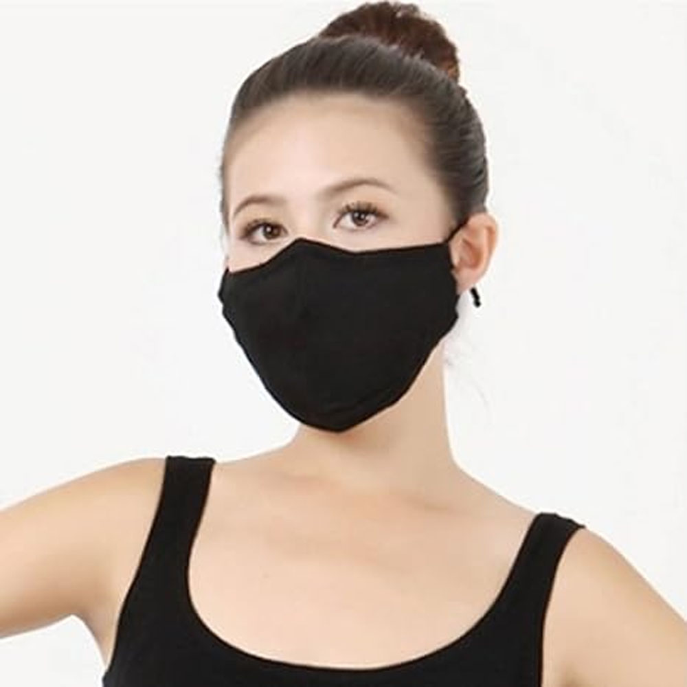 Cotton Face Mask for Women Men Solid Color Washable Adjustable Breathable Reusable Anti-Dust Mouth Cover