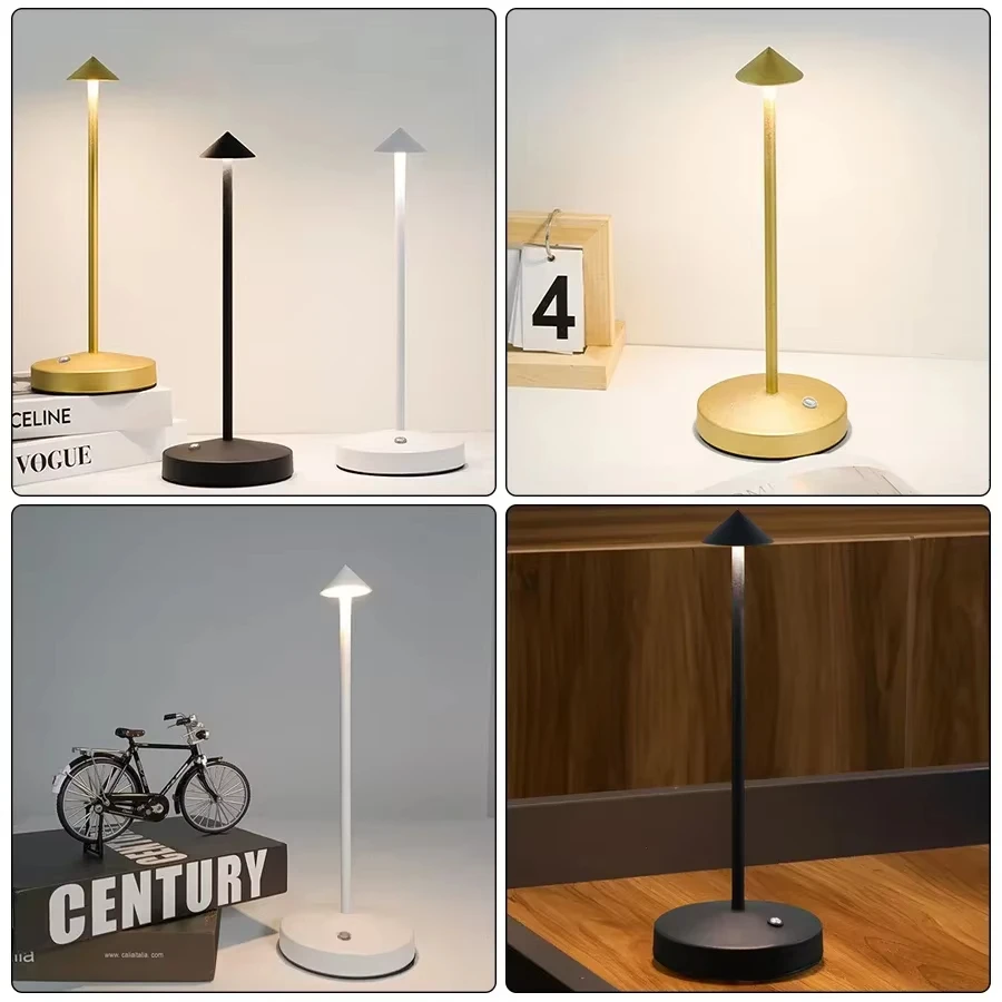 LED キノコスパイクテーブルランプタッチ三色調光可能なデスクトップ装飾ランプ充電式テーブルランプバーホテル雰囲気照明