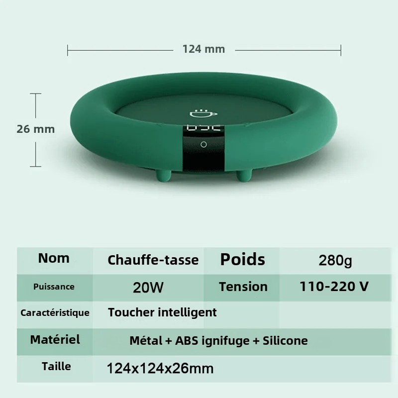 Nouveau chauffe-tasse à café, dessous de verre chauffant électrique pour le bureau et la maison, chauffe-tasse à thé réglable à 3 températures, cadeau de noël et d'anniversaire